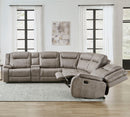 Parker Living Blake - Desert Taupe 6 Piece Modular Reclining Sectional and Entertainment Console
