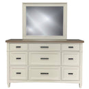 Parker House Americana Modern Bedroom King Platform Bed 2 Nightstands Dresser with Mirror and Chest