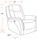 Parker Living Linus - Hudson Grey Zero Gravity Power Recliner