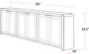 Parker House Escape 90 In. Console with Reversible Panel Doors