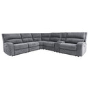 Parker Living Polaris - Bizmark Grey 6 Piece Modular Power Reclining Sectional with Power Adjustable Headrests