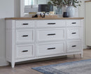 Parker House Americana Modern Bedroom King Shelter Bed 2 Nightstands Dresser with Mirror and Chest