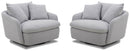 Parker Living Boomer - Dove Grey Large Swivel Chair with 2 Toss Pillows Two Pack