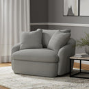 Parker Living Boomer - Dove Grey Large Swivel Chair with 2 Toss Pillows Two Pack