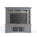 Parker House Americana Modern 92 Inch TV Console with Hutch Back Panel and LED Lights