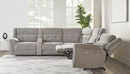 Parker Living Richland - Bristol Grey 7 Piece Modular Power Reclining Sectional with Power Adjustable Headrests
