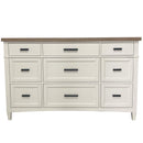 Parker House Americana Modern Bedroom King Shelter Bed with 2 Nightstands and Dresser with Mirror