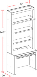 Parker House Catalina 40 In. Library Desk and Hutch